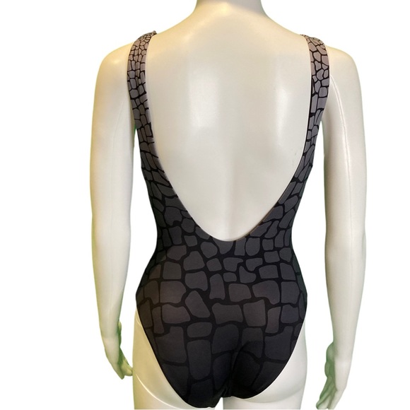 NWT Onia Rachel Reversible Black Ombre Croc Printed One-Piece Swimsuit - Sz S - Picture 6 of 9